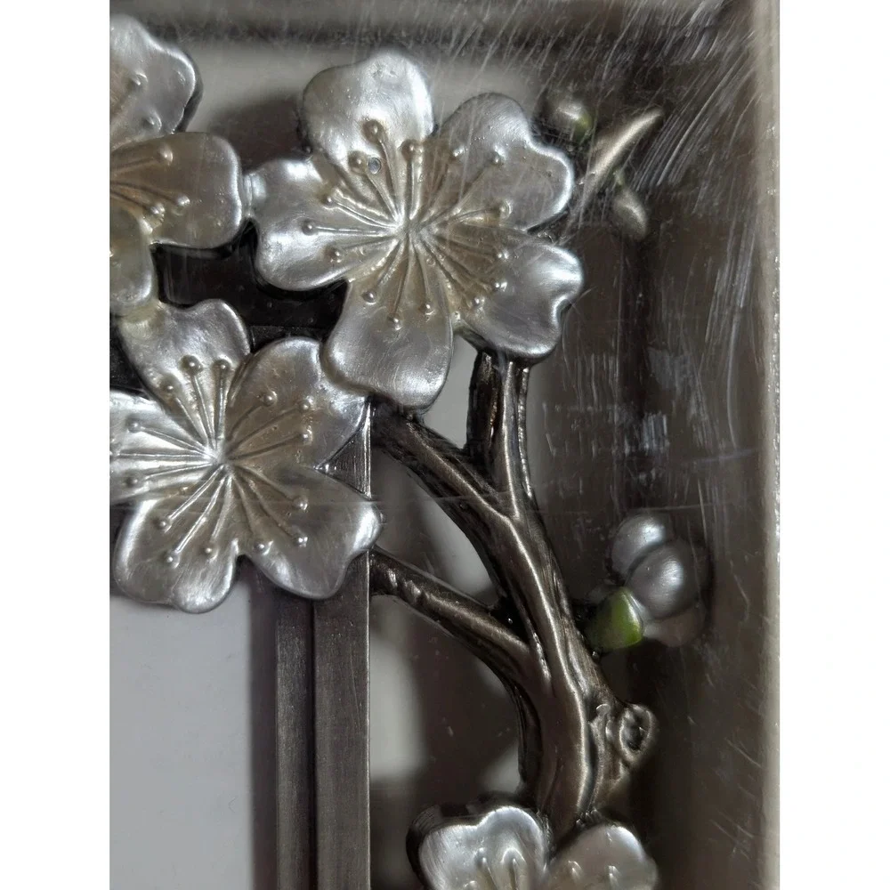 Elsa L Blossom Border 5x7 Picture Frame Silver Tone Floral Branch New In Box